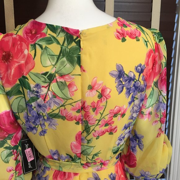 JESSICA HOWARD YELLOW FLORAL DRESS SIZE 6 - Picture 12 of 14